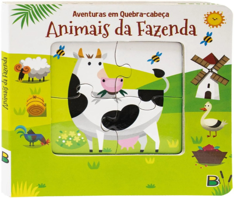 Livro em Quebra-cabeça: Animais da Fazenda